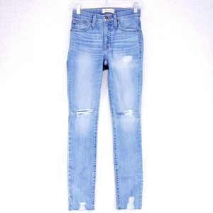 Madewell High Rise Skinny Jeans Womens Size 24 Raw Hem Casual Denim Pants